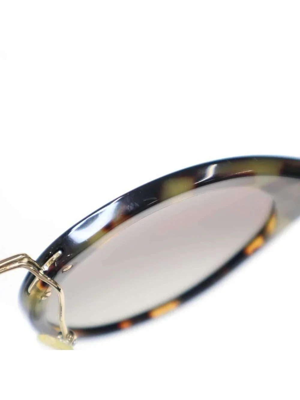 Prada Tortoiseshell Pattern Round Sunglasses Black Eyewear
